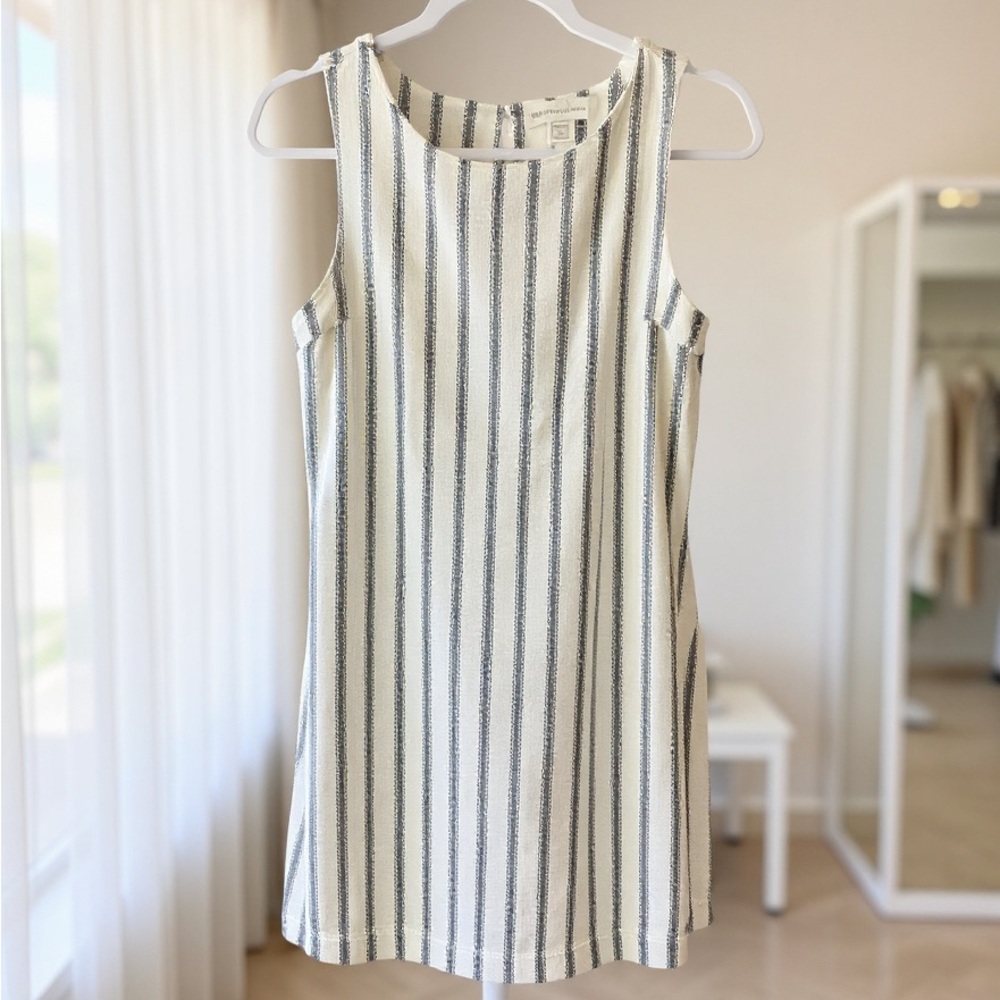 Banana Republic Cream Dress with Navy Stripes